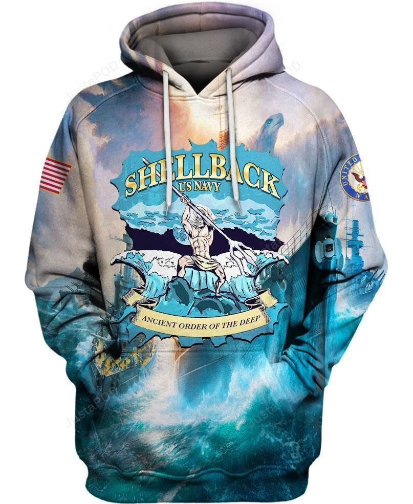 Shellback US Navy Blue Sea Art Premium 3D All Over Print Hoodie & Zip Hoodie