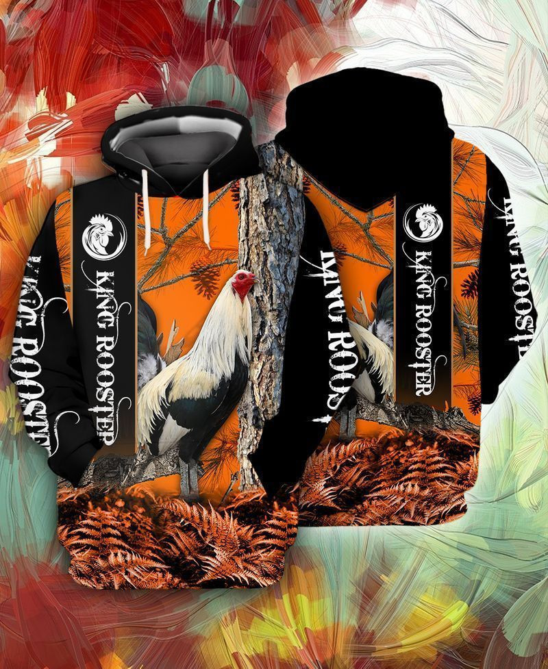 King Rooster 3d Hoodie Zip Hoodie