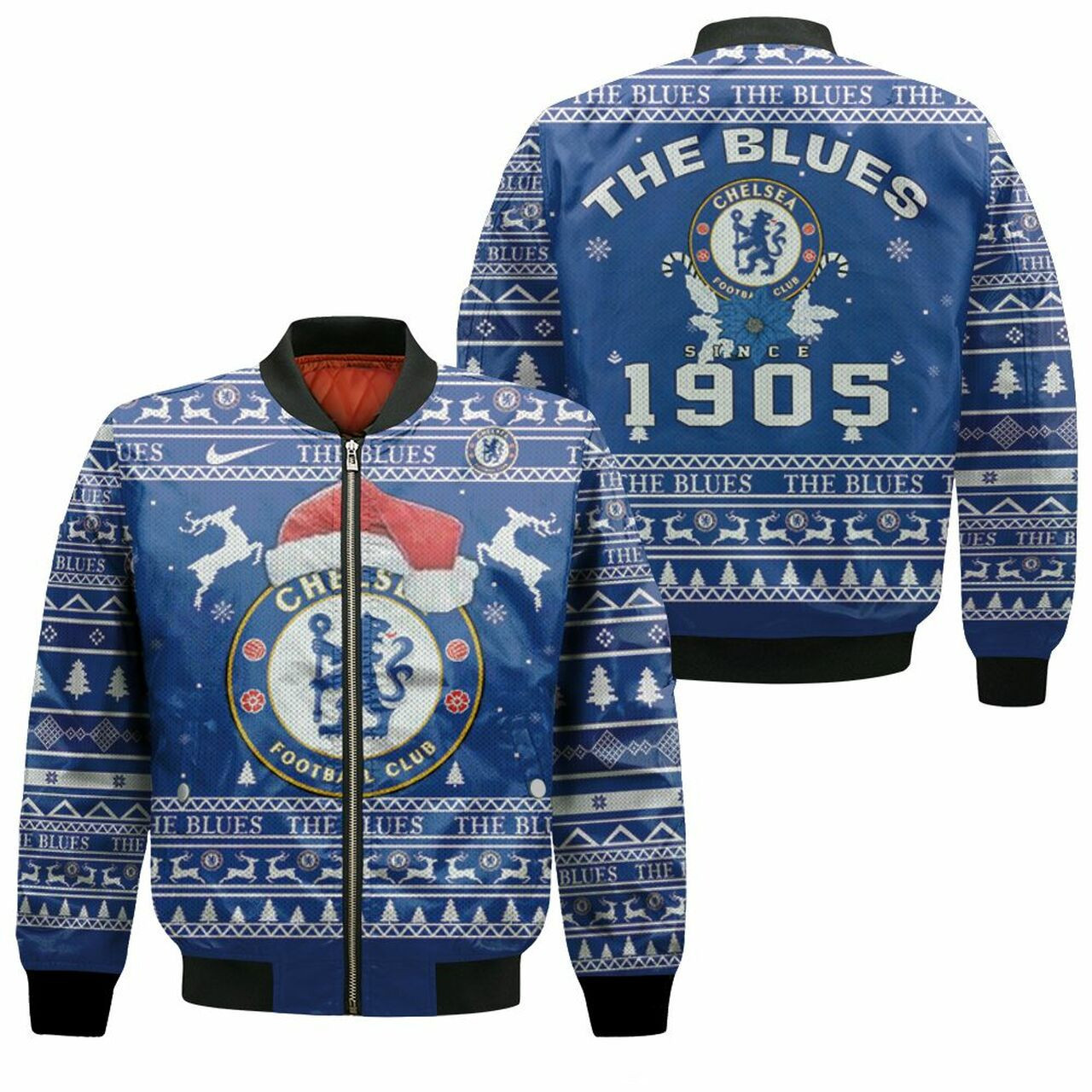 Chelsea FC Ugly Christmas Bomber Jacket
