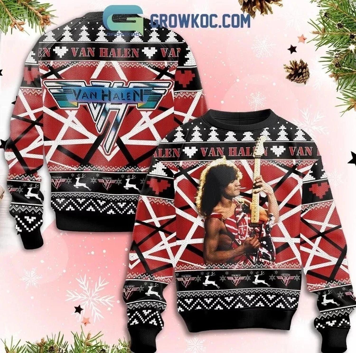 Van Halen Rock Band Runnin With The Devil Ugly Christmas Sweater