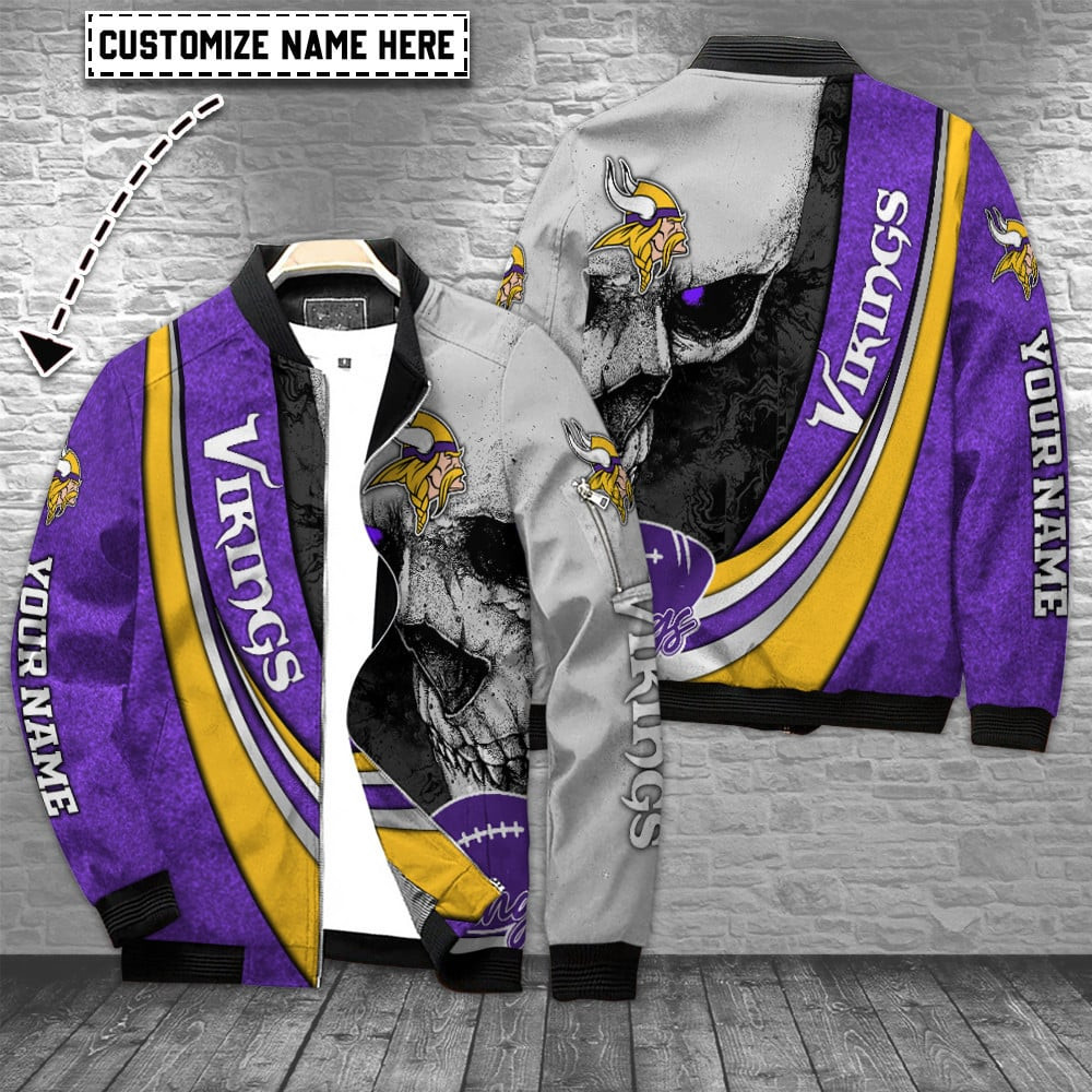 Minnesota Vikings Personalized Bomber Jacket BG712