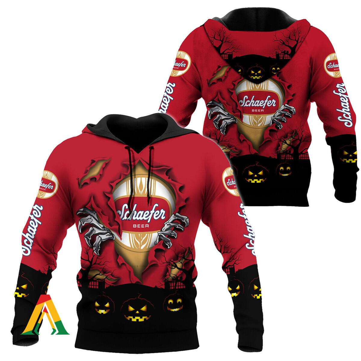 Scary Night Halloween Schaefer Beer Hoodie & Zip Hoodie
