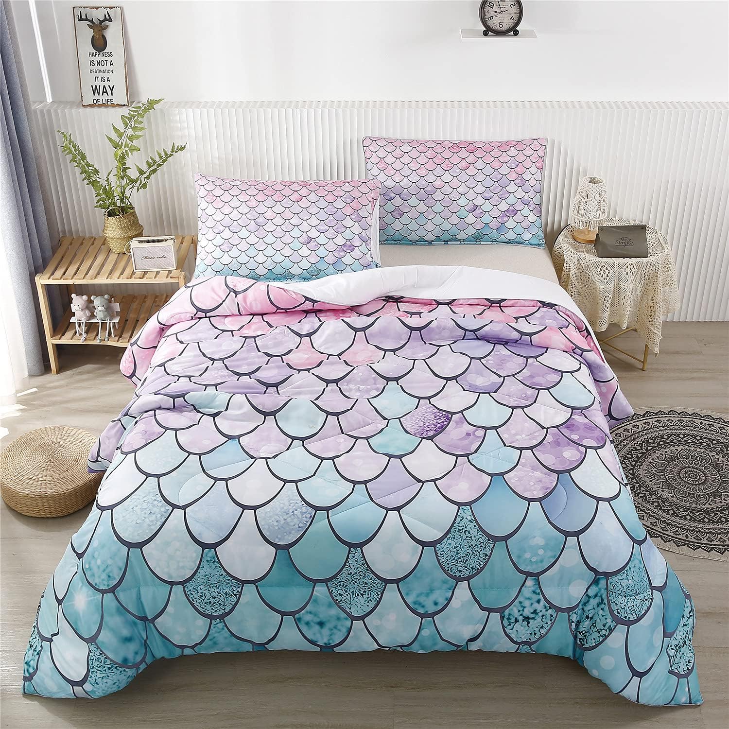 Mermaid Bedding Set Mermaid Fish Scale Pattern Duvet Covers