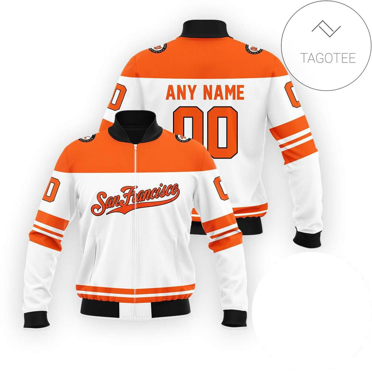 San Francisco Giants Custom Name Number White Bomber Jacket