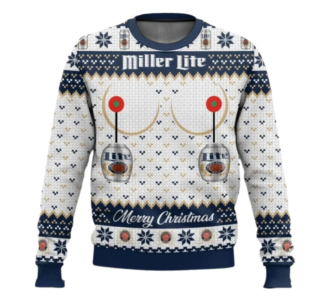 Miller Lite Merry Ugly Christmas Sweater