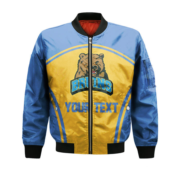 UCLA Bruins Custom Text Number Blue Gold Bomber Jacket V6