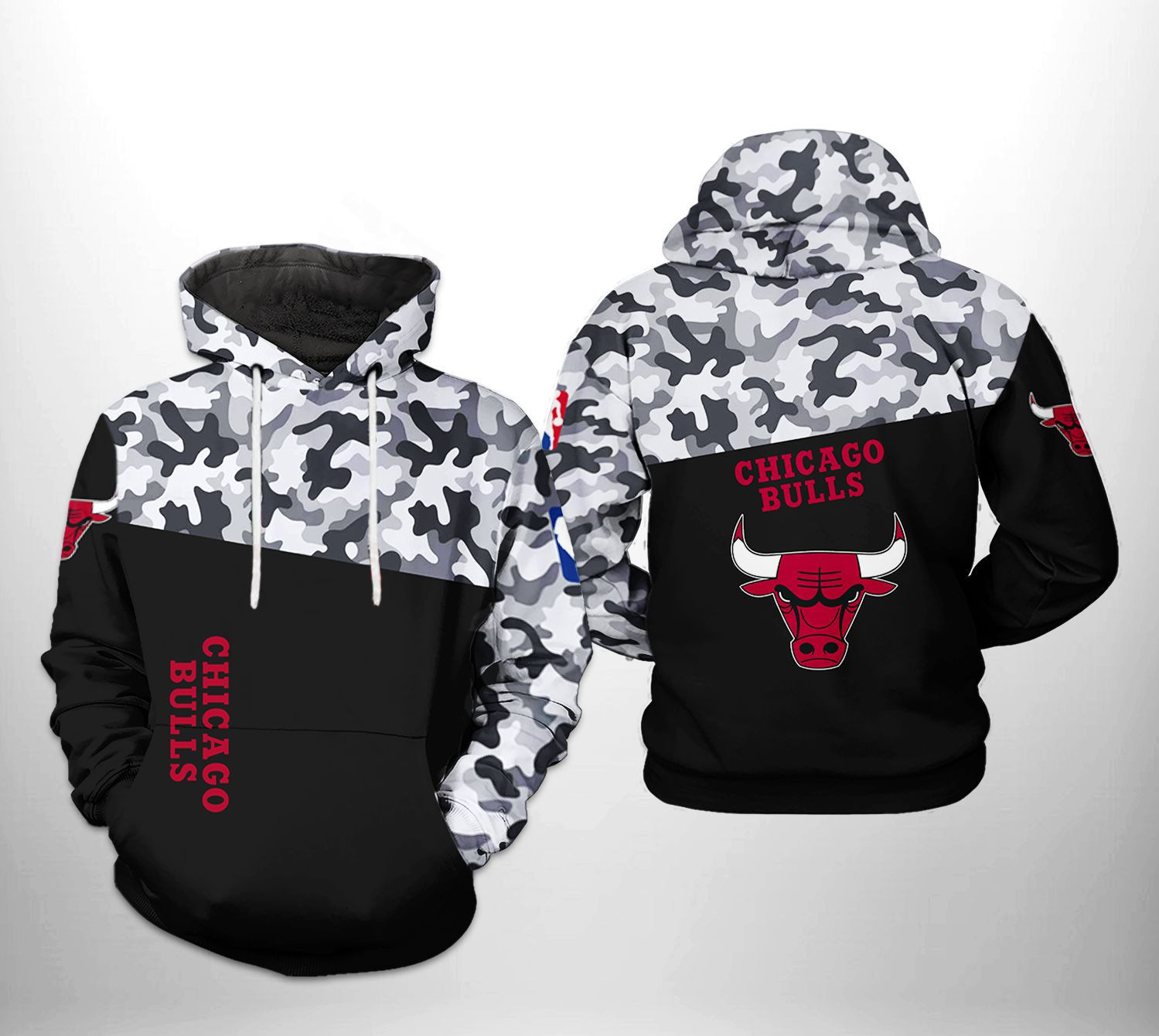 Chicago Bulls Camo Veteran Team 3D All Over Print Hoodie & Zip Hoodie