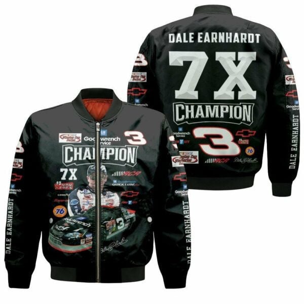 Dale Earnhardt 7x Champion Legend Racer Signed For Fan 3d Print Bomber Jacket 140