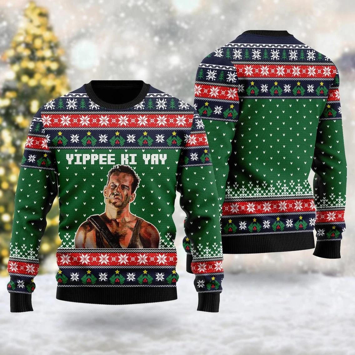 Yippee Ki Yay John McClane Ugly Christmas Sweater