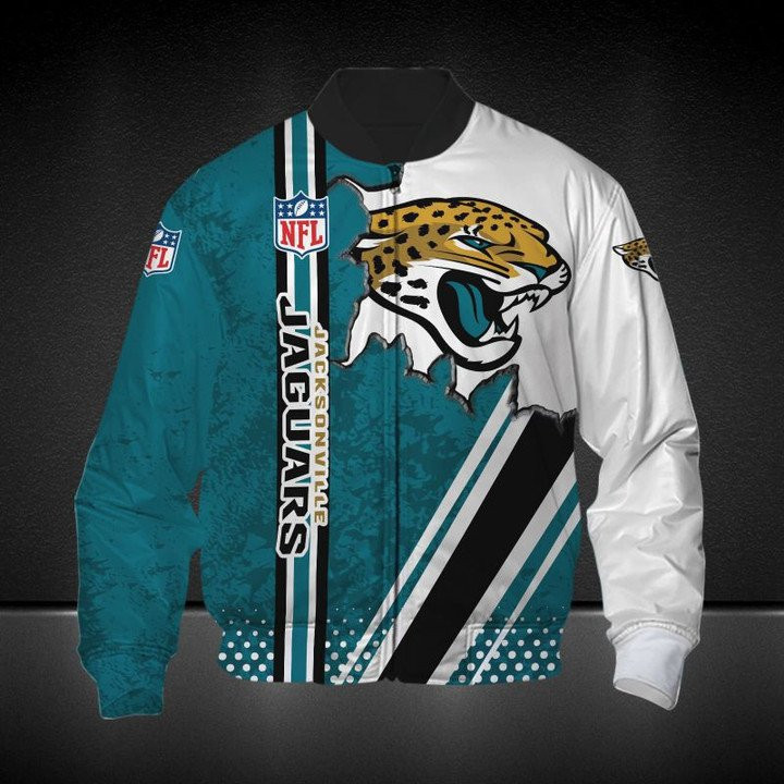 Jacksonville Jaguars Teal White Bomber Jacket