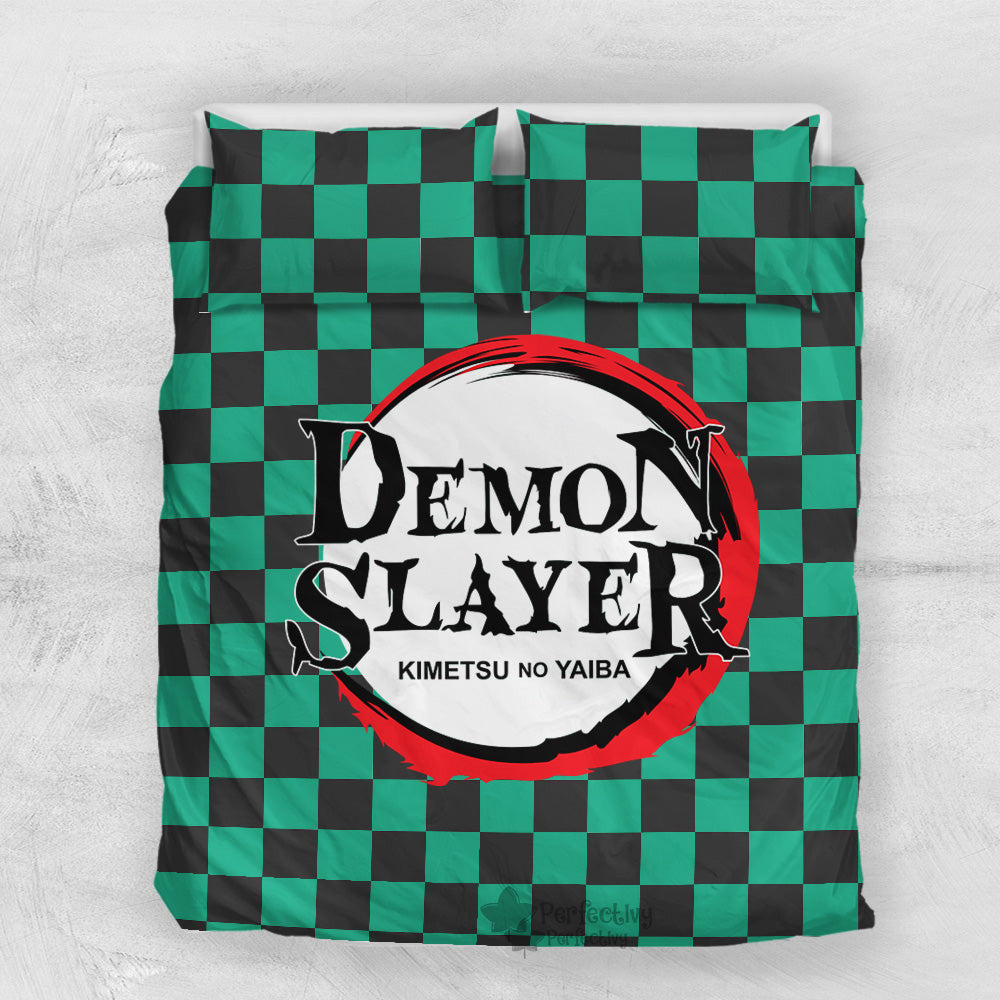 Demon Slayer Bedding Set Demon Slayer Tanjiro Kamado Clothes Color Duvet Covers Green
