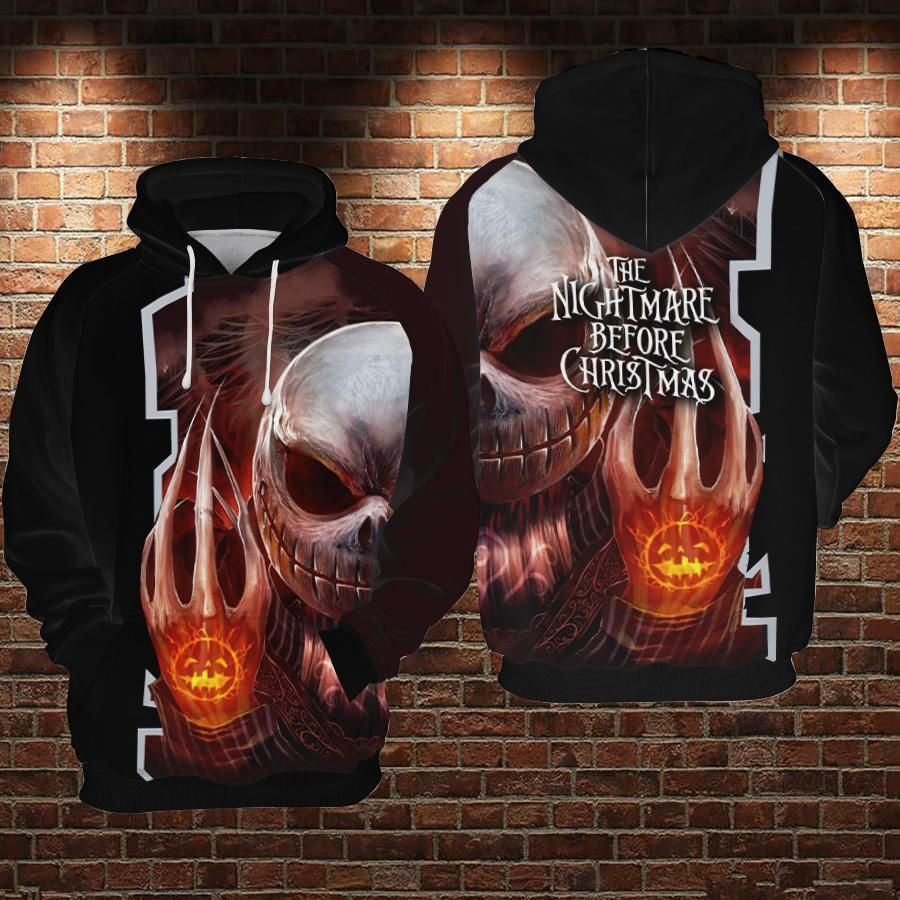 Jack Skellington Cartoon The Nightmare Before Christmas Over Print 3d Hoodie Zip Hoodie 220