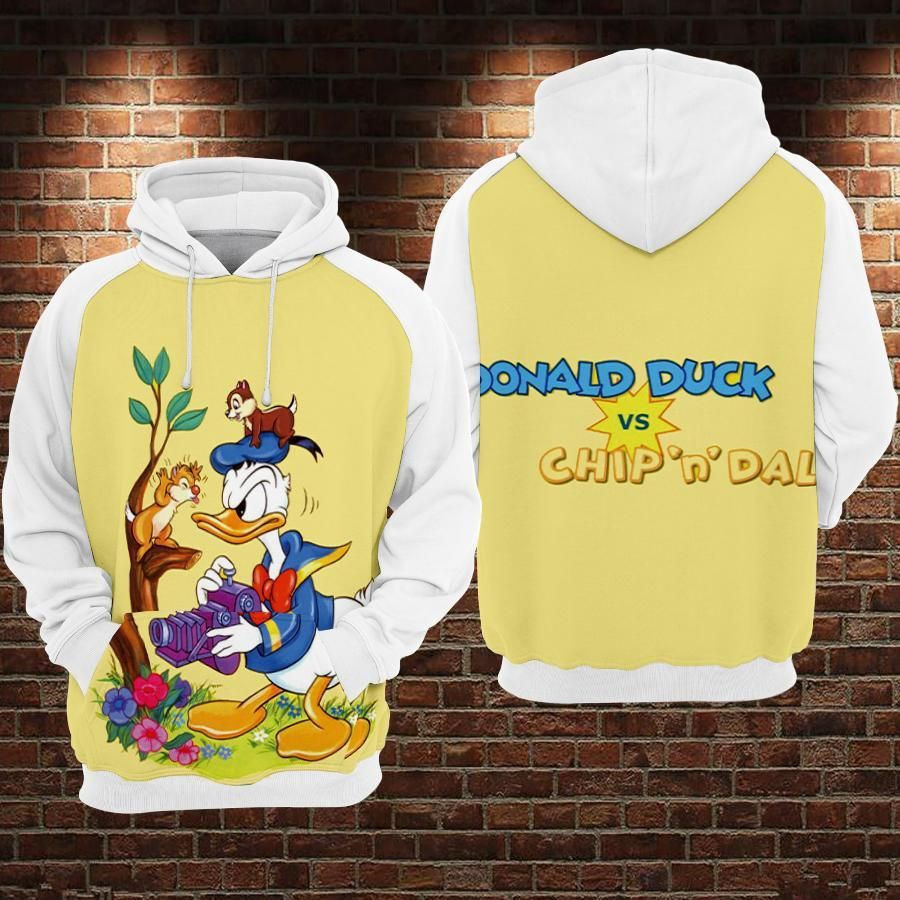 Donald Duck Vs Chip N Dale Over Print 3d Hoodie Zip Hoodie 45