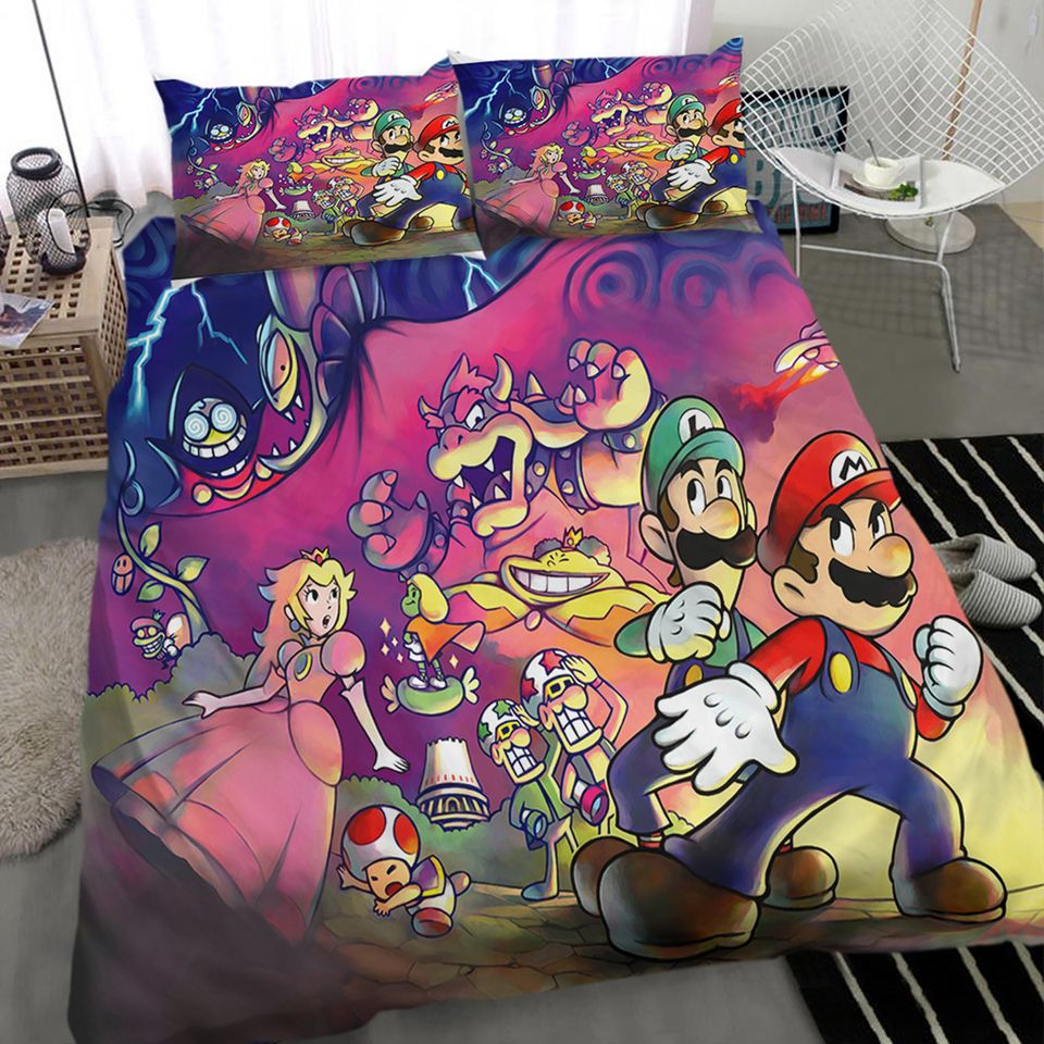 Mario Bedding Set Mario Bros Characters Graphic Duvet Covers