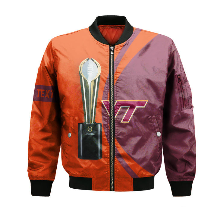 Virginia Tech Hokies Custom Text Champions Bomber Jacket