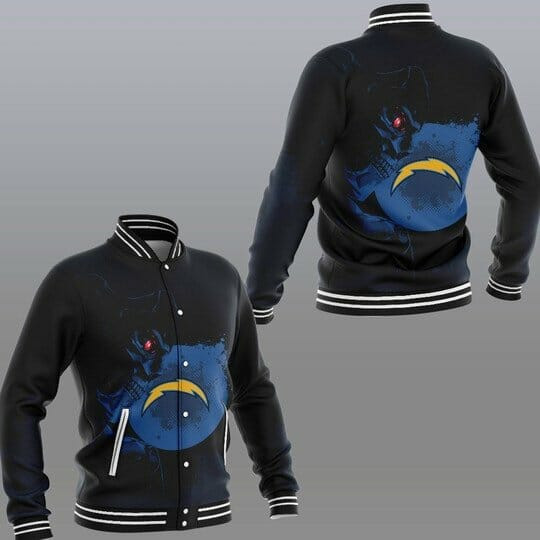 Los Angeles Chargers Gold Blue Skull Baseball Jacket