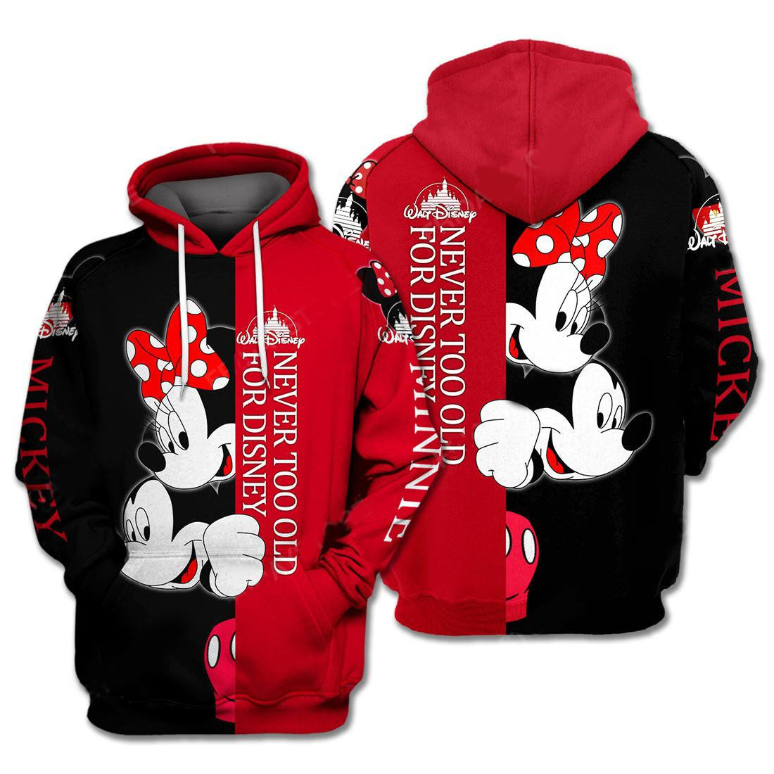 Minnie And Mickey Mouse, Never Too Old For Ver33 Aop Hoodie