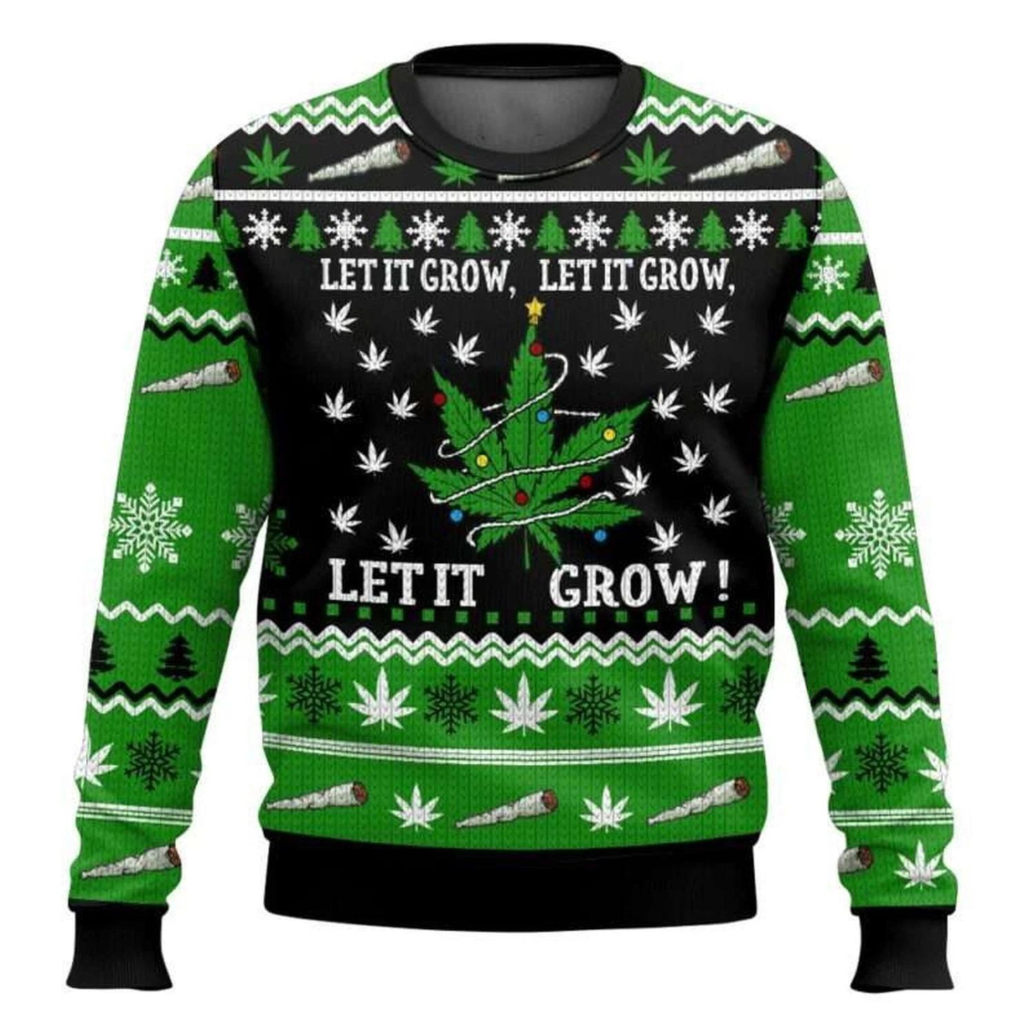 Lets it Grow 420 Ugly Christmas Sweater