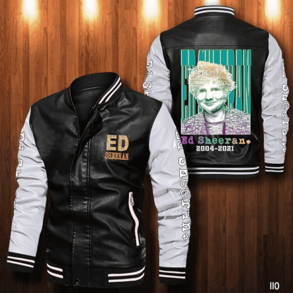 Ed Sheeran Music Thank You For The Memories 5k624 Gifts Lover Leather Bomber Jacket 17