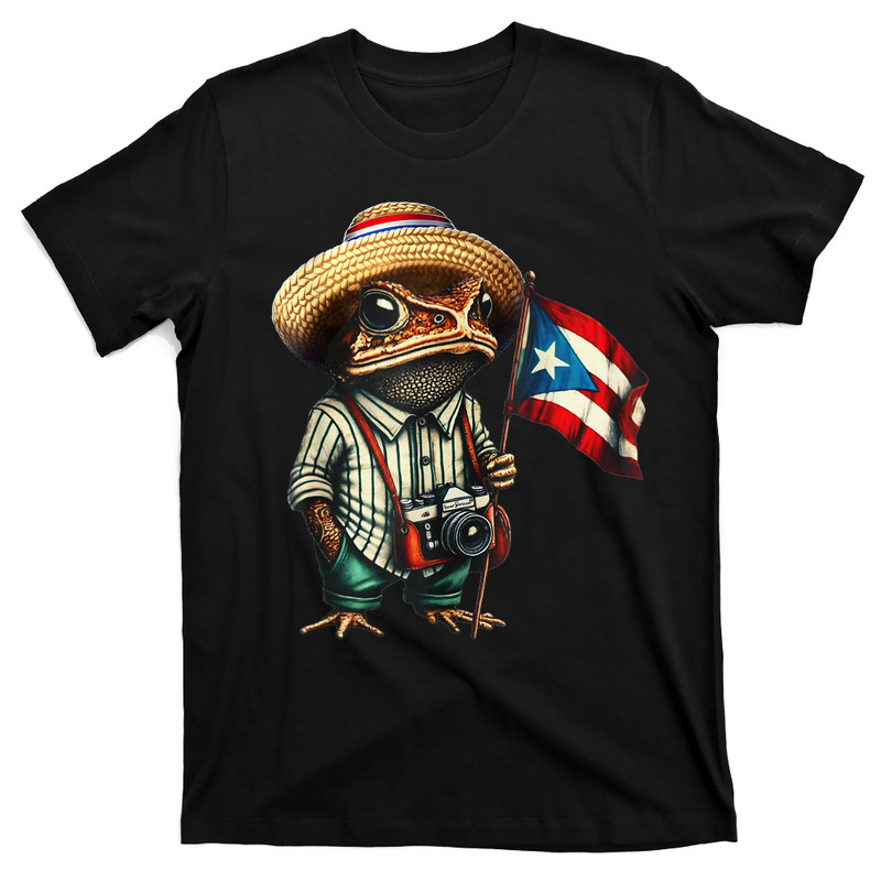 Coqui Frog Puerto Rico Puerto Rican Flag Taino Boricua T-Shirt