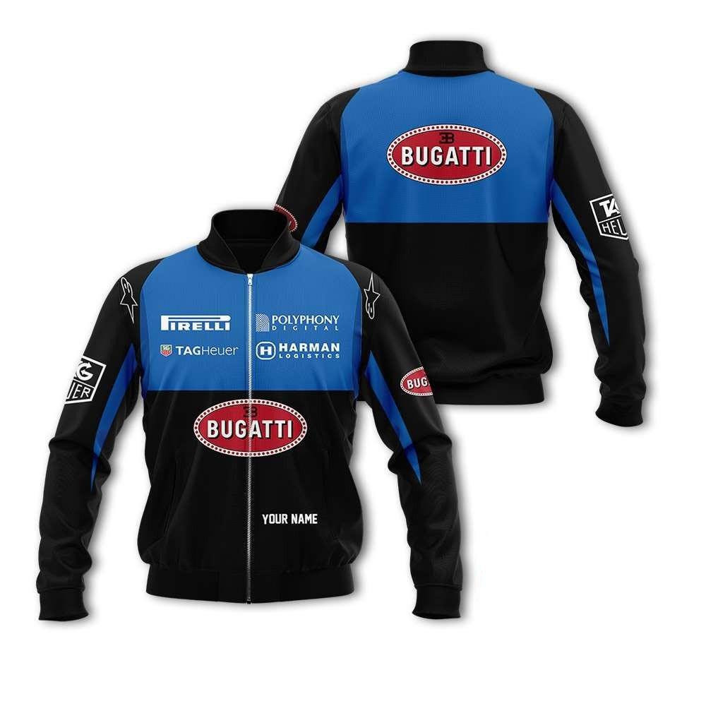 Personalized Bugatti F1 Team Racing Pirelli Tag Heuer Bomber Jacket 871