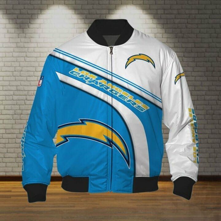 Los Angeles Chargers Blue White Bomber Jacket V2