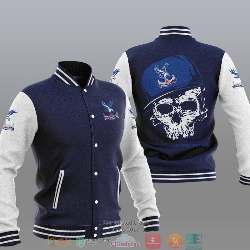 Crystal Palace FC Dark Blue Skull Baseball Jacket