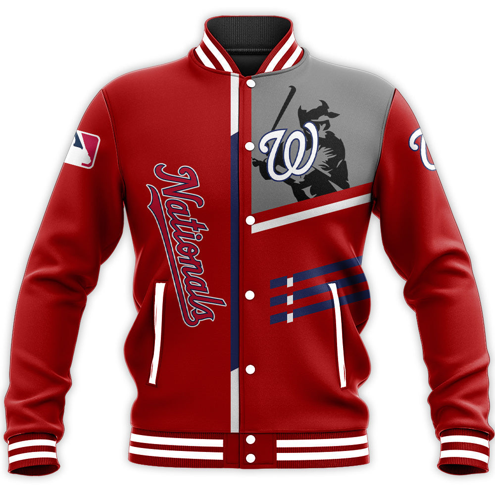Washington Nationals Custom Name Number Red Baseball Jacket