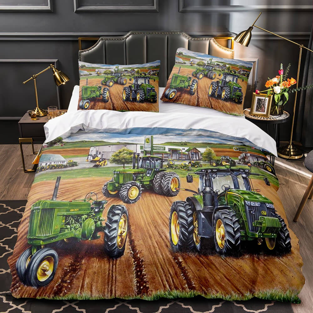 Farmer Bedding Set Farming Tractor On The Field Duvet Covers