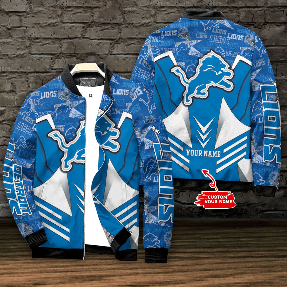 Detroit Lions Personalized Bomber Jacket BG595