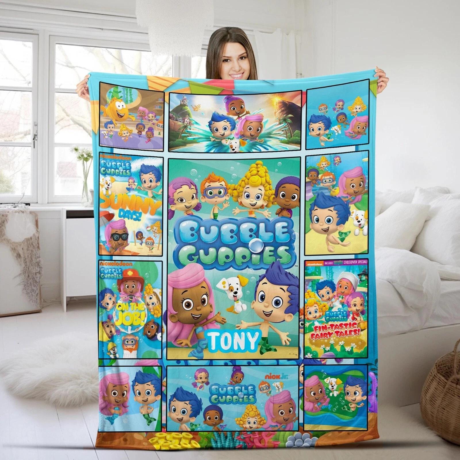 Personalized Bubble Guppies Blanket Bubble Guppies Party Fleece Sherpa Blanket