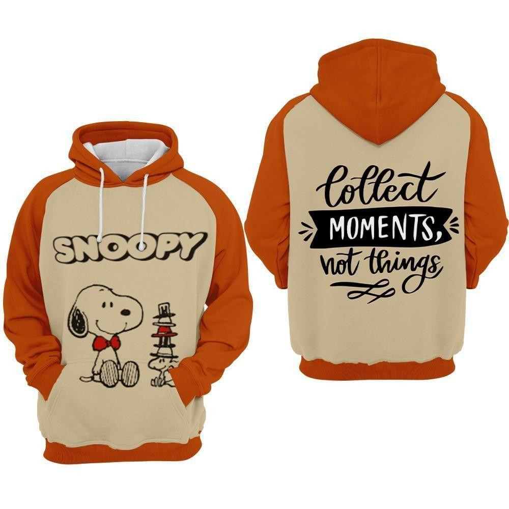 Snoopy The Peanuts, Snoopy Collect Moments Not Things Aop Hoodie