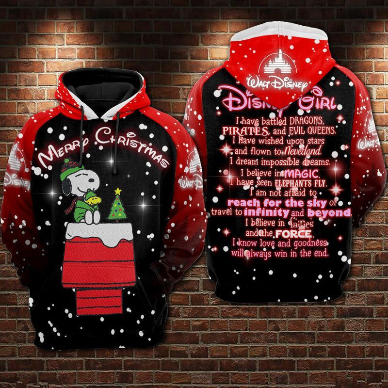 Snoopy Christmas Over Print 3d Hoodie Zip Hoodie