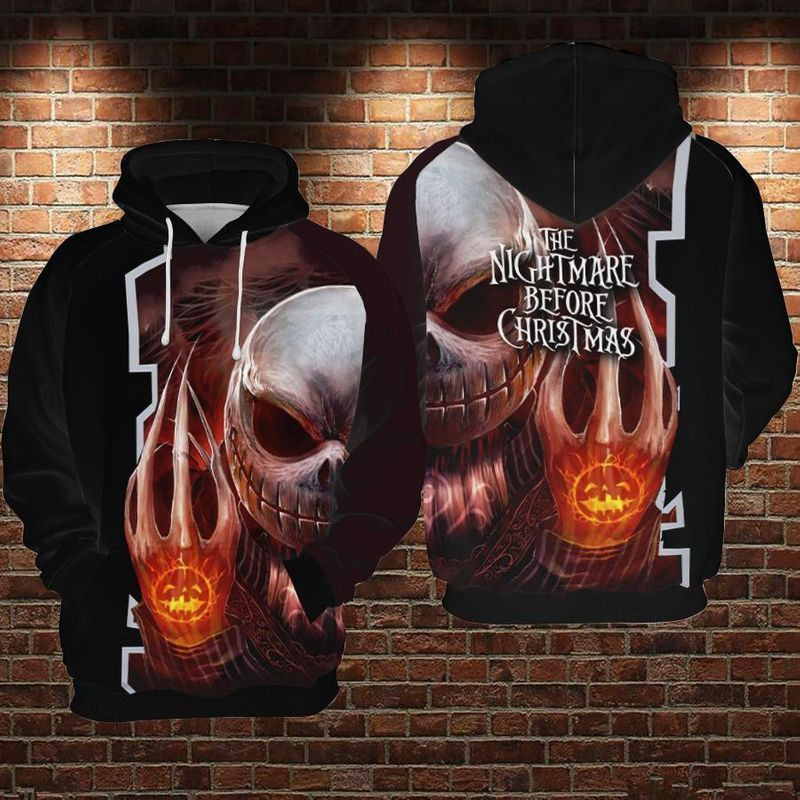 Jack Skellington The Nightmare Before Christmas Over Print 3d Hoodie Zip Hoodie 226