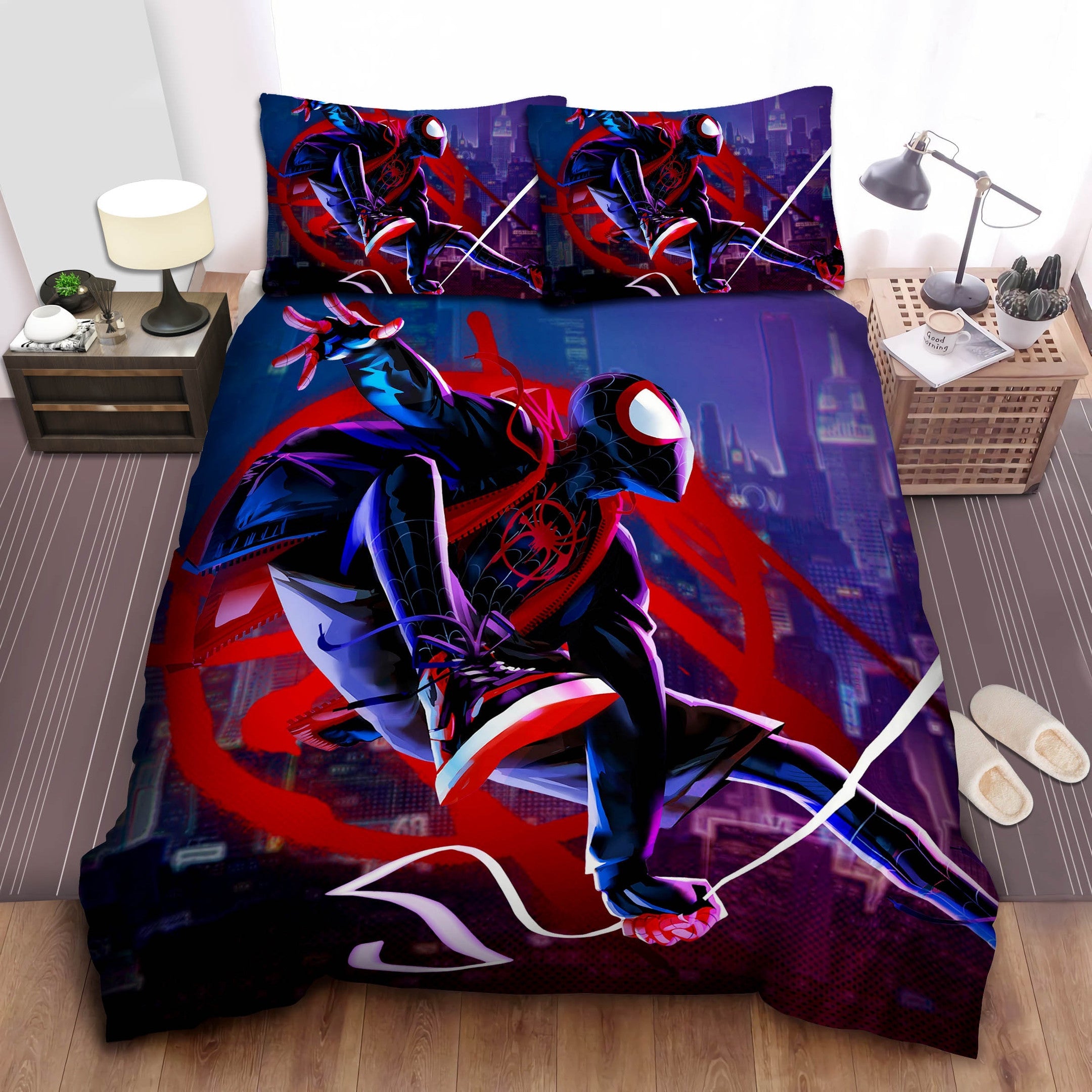 Spiderman Bedding Set MV Miles Morales Spiderman Swinging Duvet Covers
