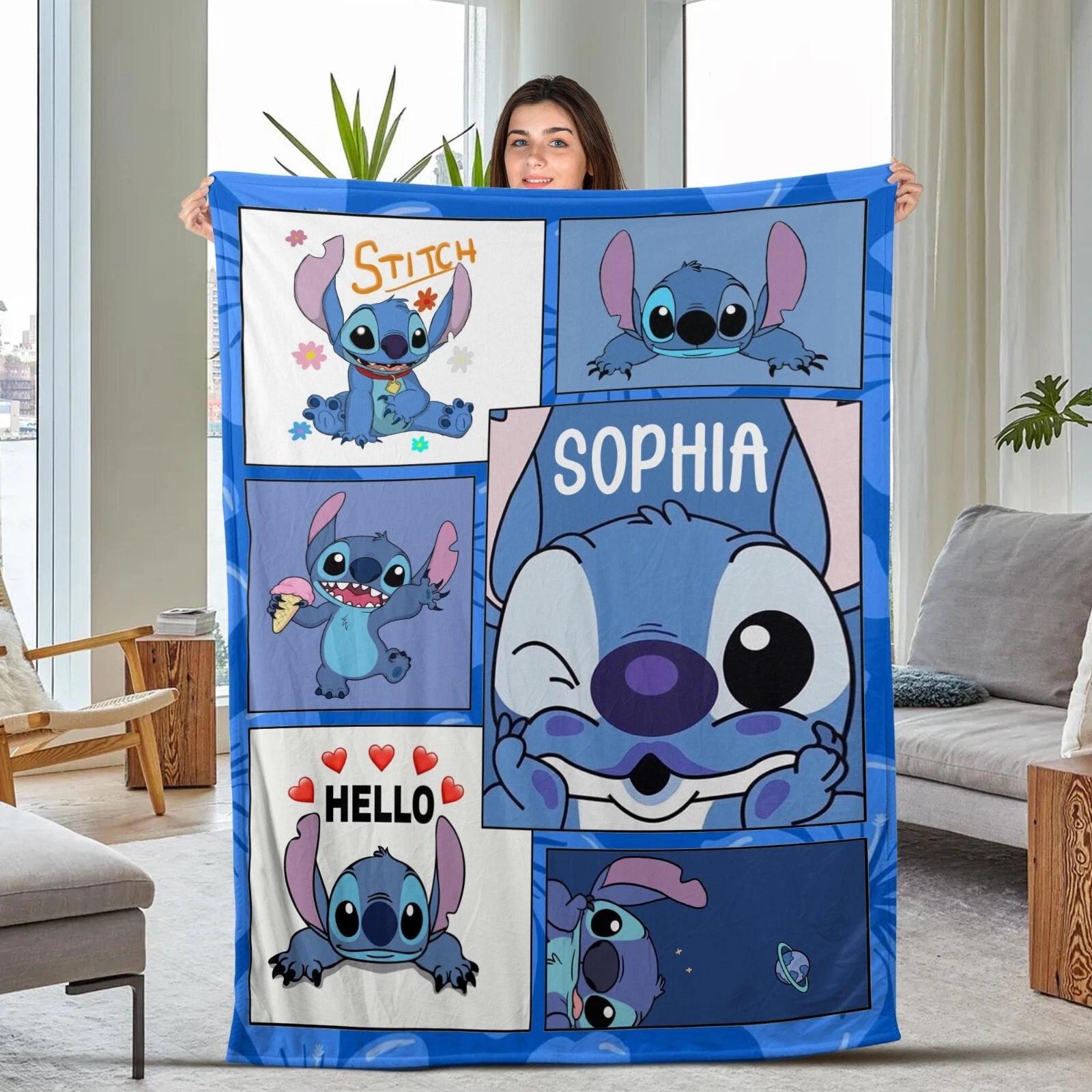 Personalized Stitch Blanket Stitch Baby Fleece Blanket Lilo And Friends Fleece Sherpa Blanket