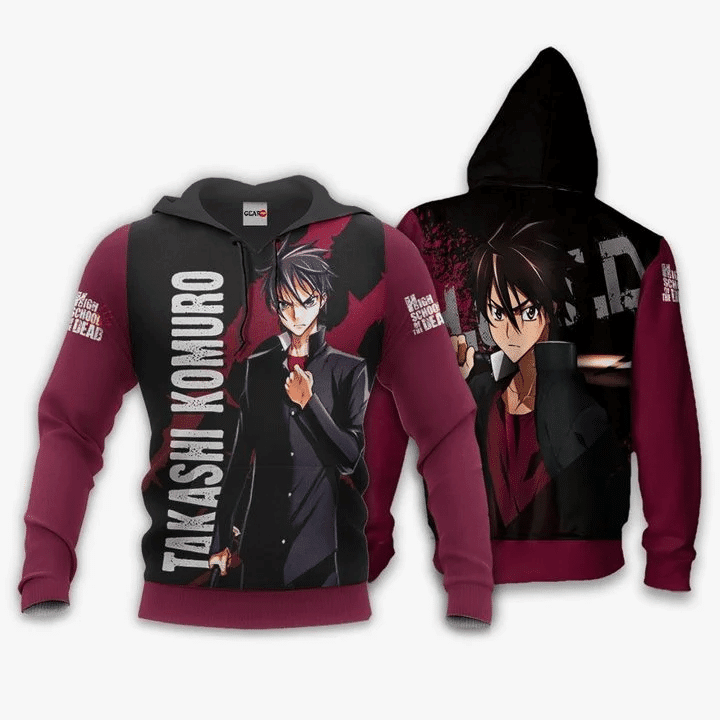 Highschool Of Dead Takashi Komuro  3d Hoodie Zip Hoodie