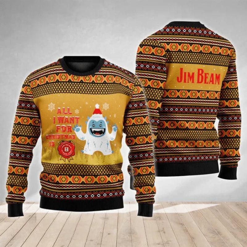 Jim Beam Yeti Ugly Christmas Sweater