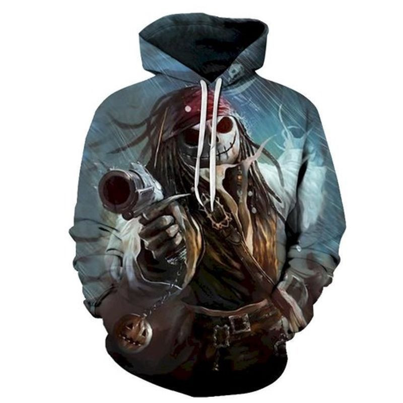 The Nightmare Before Christmas Pirates Of The Caribbean Jack Skellington Cosplay Jack Sparrow 3d Hoodie
