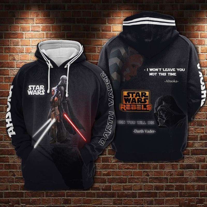 Ahsoka And Darth Vader Star Wars Rebels Over Print 3d Hoodie Zip Hoodie