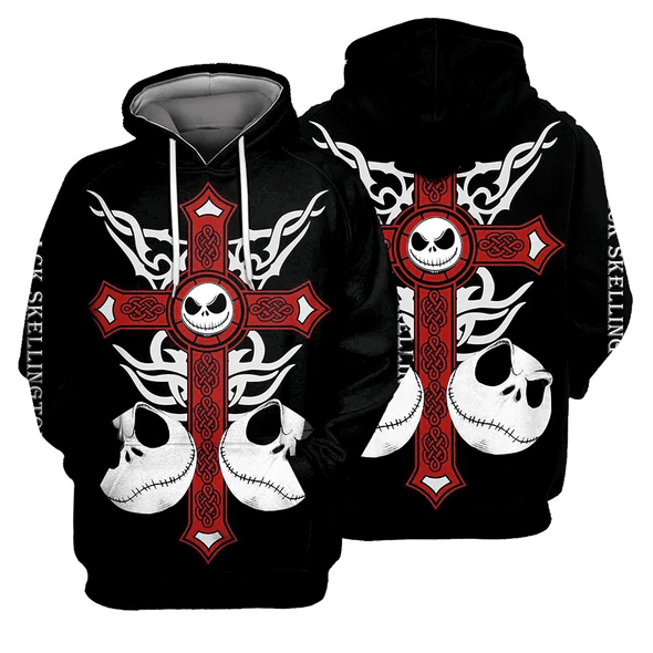 Jack Skellington The Nightmare Before Christmas 147 Cartoon Graphic Outfits Aop Hoodie, Zip Hoodie 648