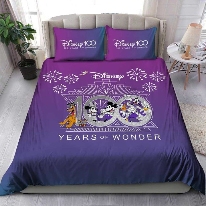 Minnie Bedding Set DN 100 Years Of Wonder Mickey Minnie Duvet Covers Blue