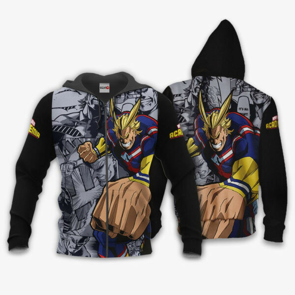 All Might Anime My Hero Academia 1k992 Cartoon Graphic Outfits Aop 3d Hoodie Zip Hoodie 1038