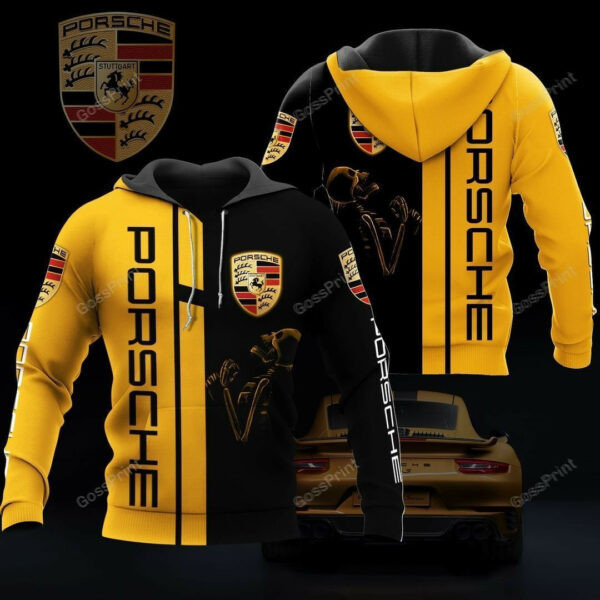 Skull Porsche Sports Car 8k385 3d Zip Hoodie Hoodie Ii0 2510