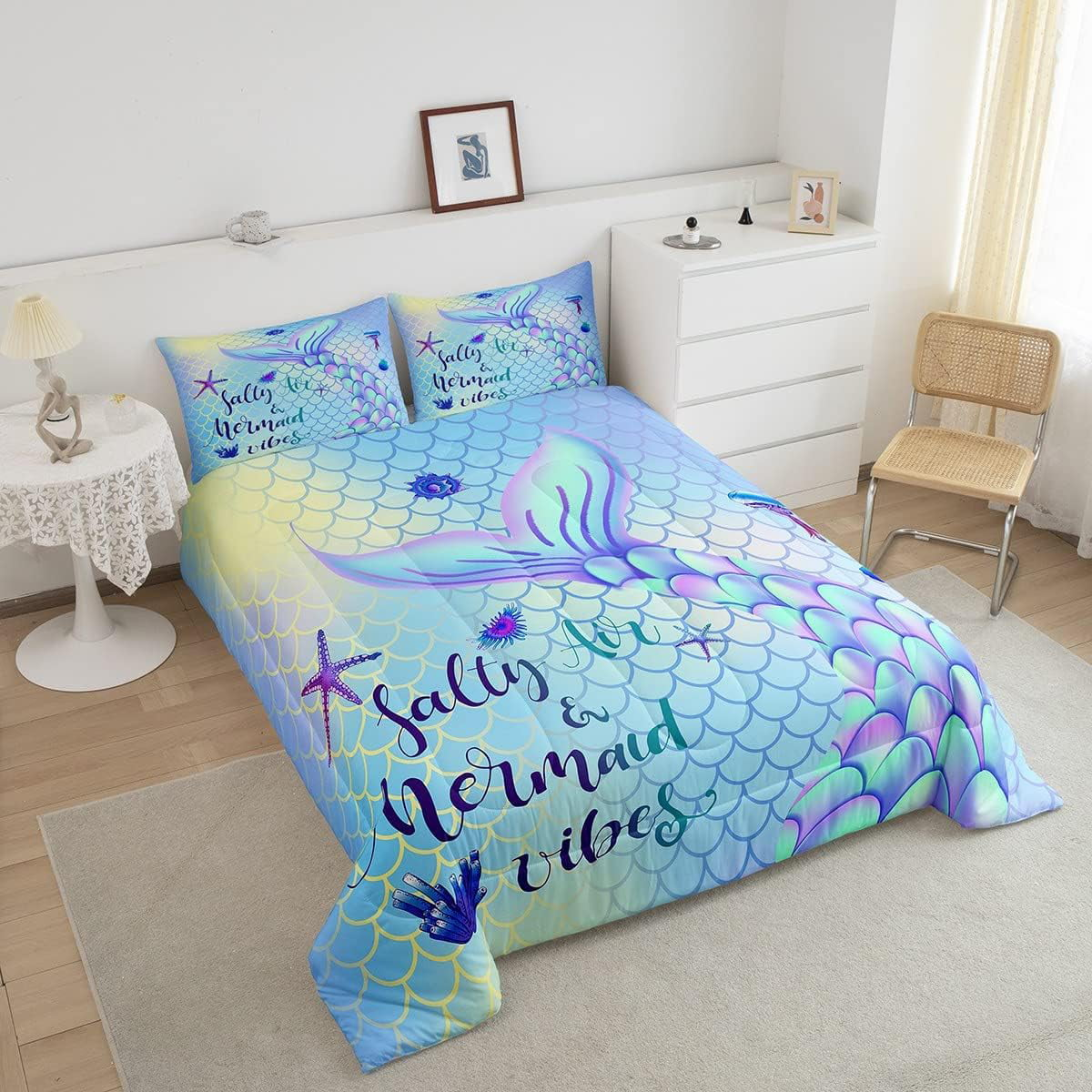 Mermaid Bedding Set Salty Air And Mermaid Vibes Duvet Covers