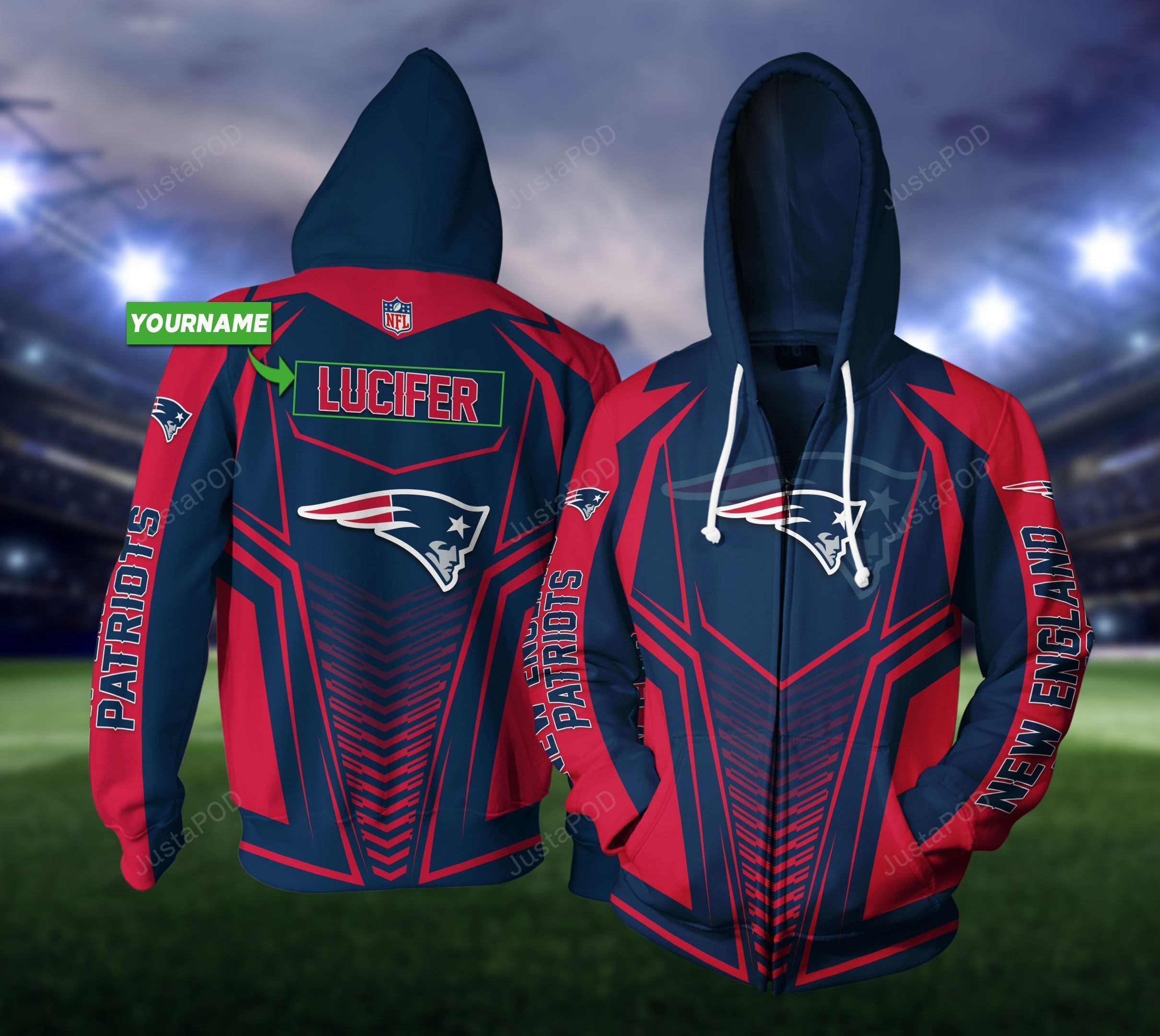 Personalized New England Patriots 3D All Over Print Hoodie & Zip Hoodie
