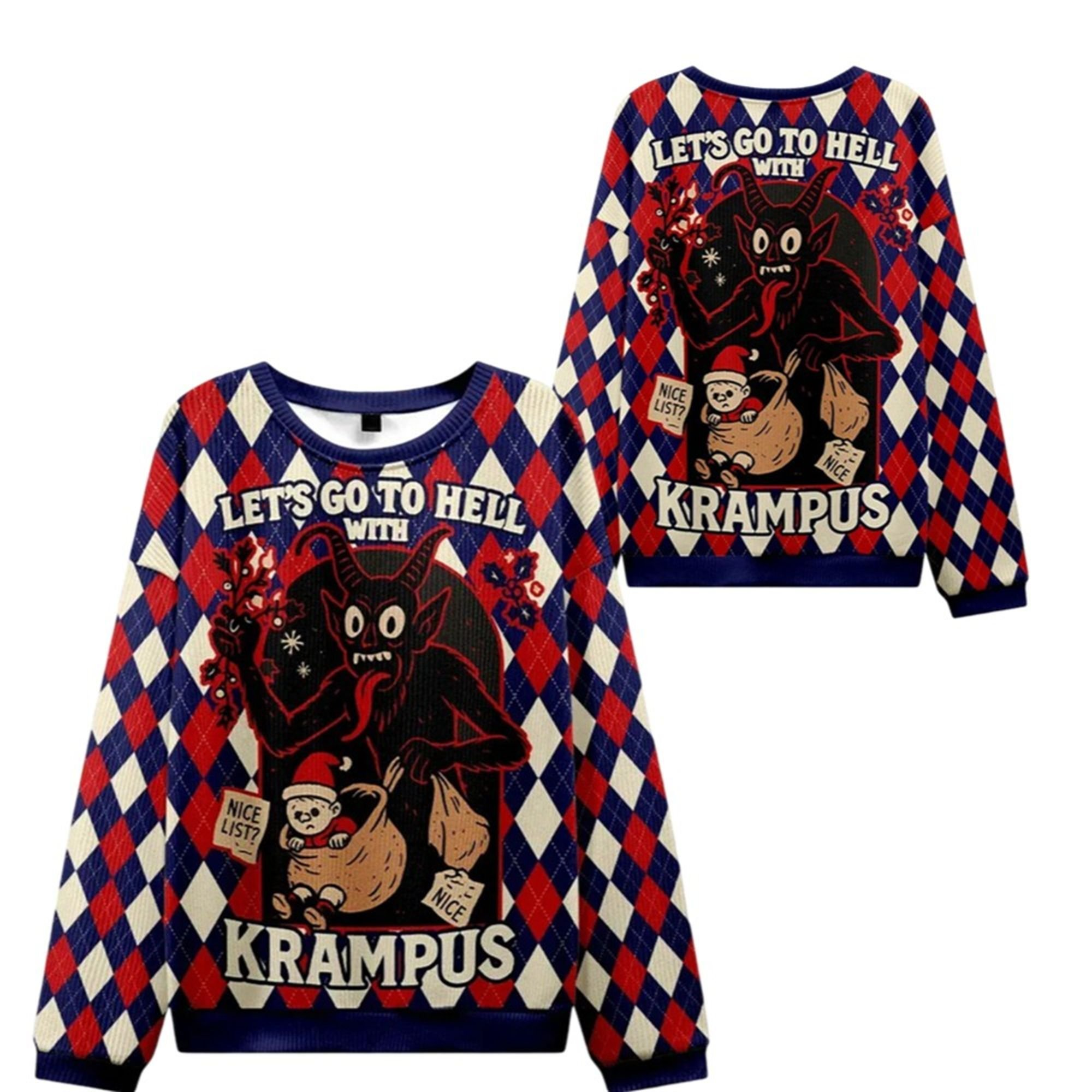 2025 Christmas Krampus Let’s Go to Hell Ugly Sweater
