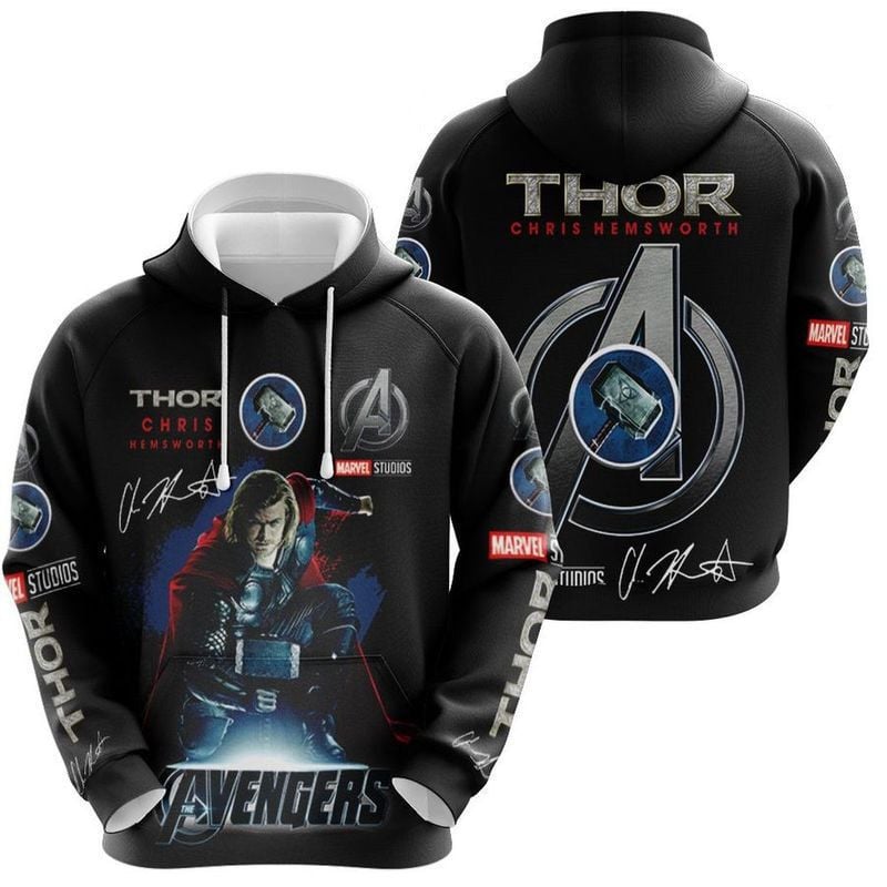 Thor Chris Hemsworth Studios Avengers Signed, Marvel Over Print 3d Hoodie Zip Hoodie