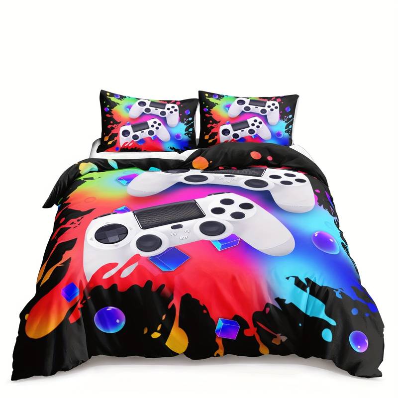 Game Bedding Set Game Controller Watercolor Duvet Covers