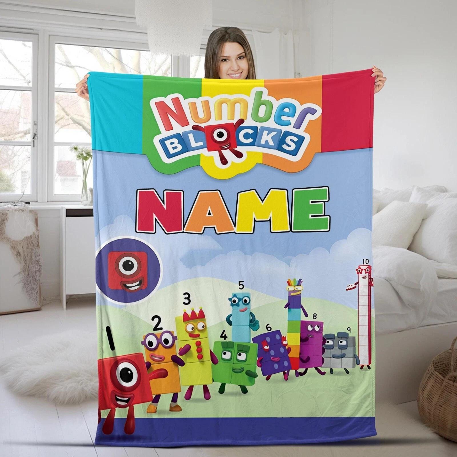 Personalized Numberblocks Quilt Blanket Numberblocks Fleece Sherpa Blanket